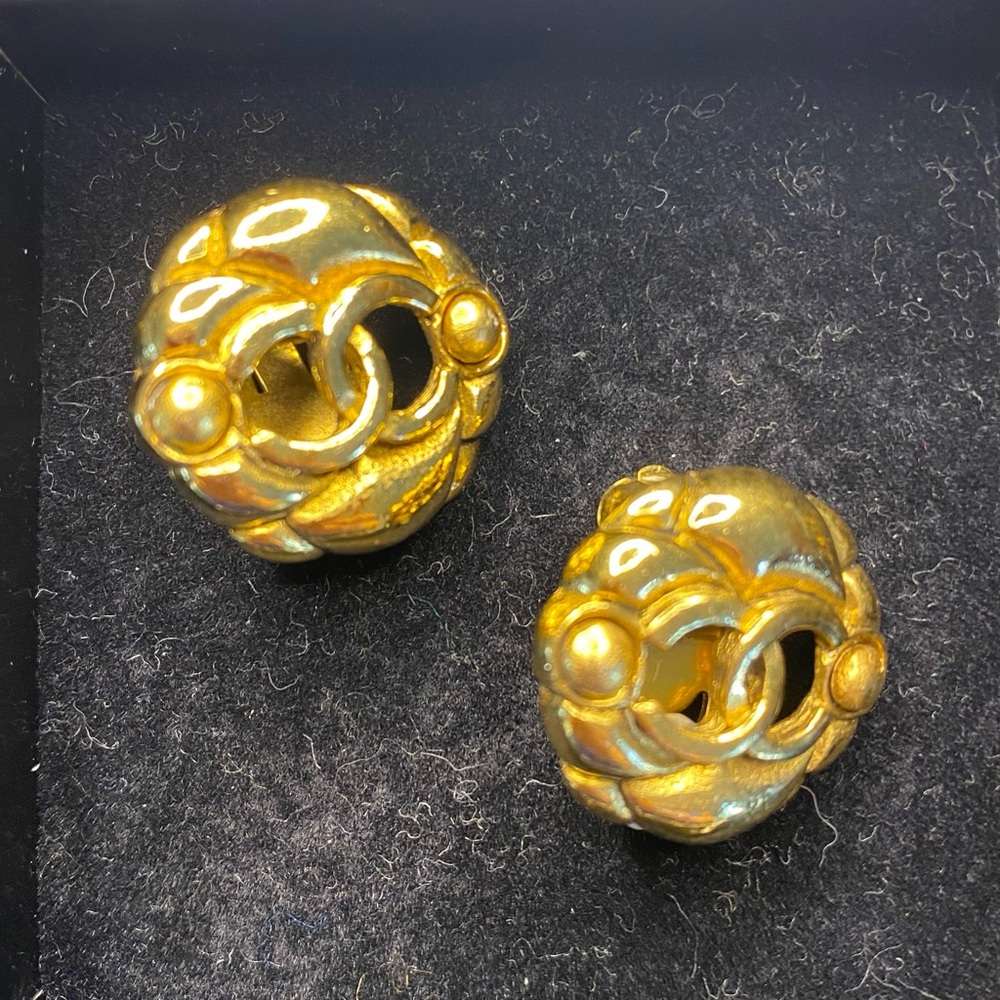 Chanel 24k Gold Plated Earrings